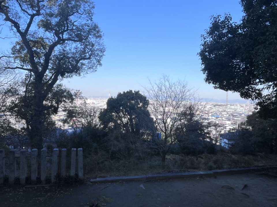 四條畷神社からの大阪の景色